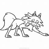 Pokemon Lycanroc Dusk Xcolorings Lineart Silvally Midday sketch template