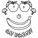 Healthy Coloring Food Pages Kids Foods Eating Body Eat Nutrition Drawing Printable Heart Smiling Health Being Parts Color Clipart Template sketch template