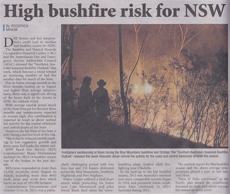high bushfire risk  nsw  land  september  nsw rural