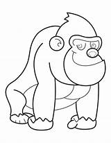 Gorilla Gorilas Colorear Ape Designlooter sketch template