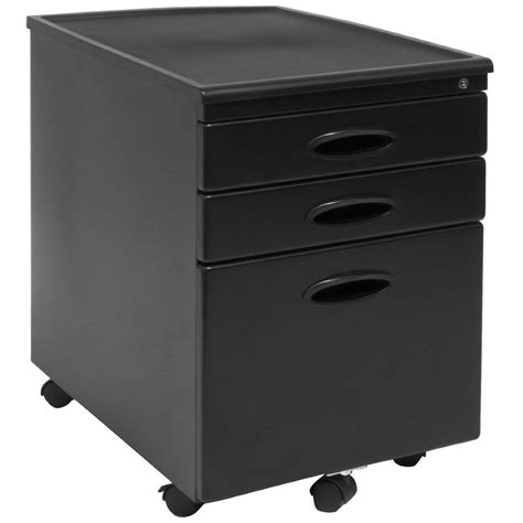 black  drawer locking mobile filing cabinet  casters