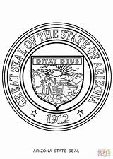 Coloring Arizona State Seal Pages Printable sketch template