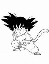 Goku Kid Bambino Dbz Dragonball Buu Frieza Ausmalbilder Fireball Coloringhome sketch template