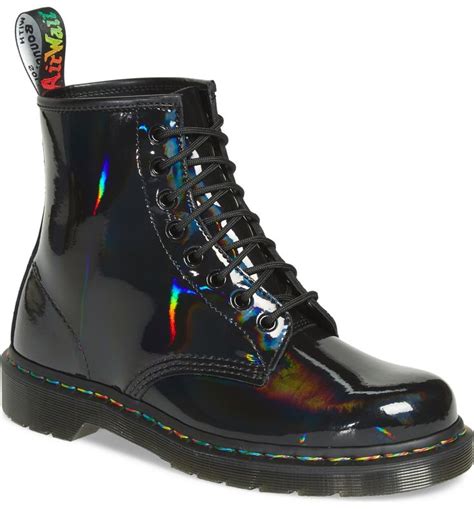 dr martens  rainbow patent boot women boots grunge boots dr martens boots