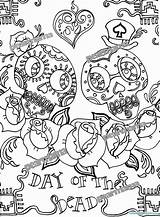Dead Coloring Pages Skull Printable sketch template