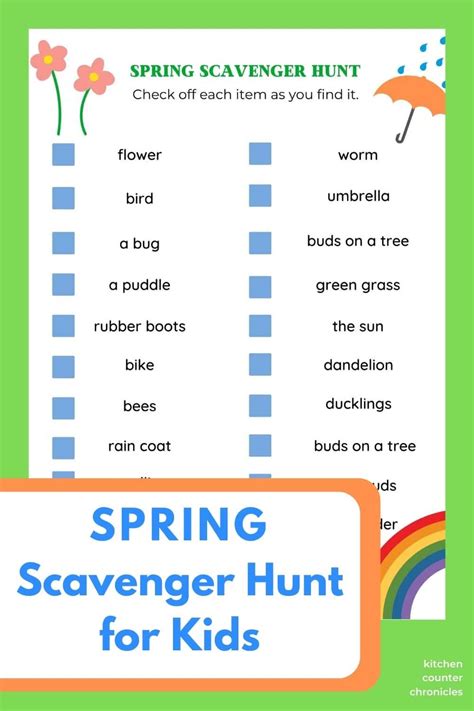 lets   spring scavenger hunt  kids