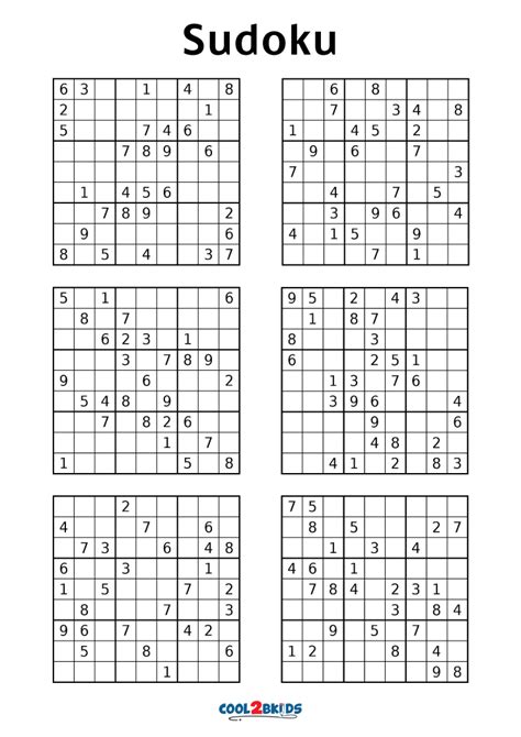printable sudoku   page puzzles