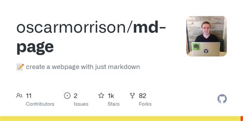 github oscarmorrisonmd page create  webpage   markdown