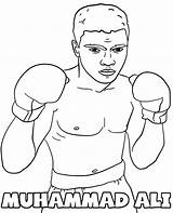 Coloring Ali Muhammad Print Athletes Boxer sketch template
