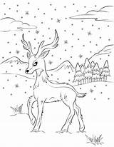 Coloring Reindeers Museprintables Skating sketch template