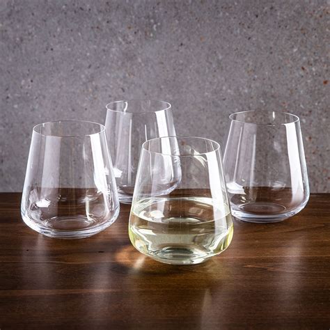 Trudeau Gala Stemless White Wine Glass Set Of 4 Kitchen Stuff Plus