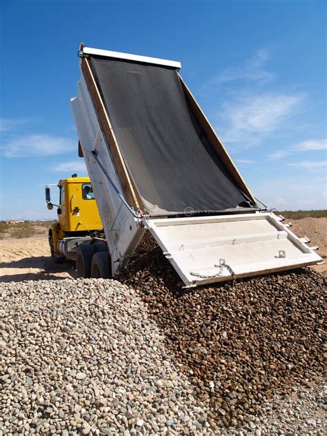 truck dumping gravel stock image image  work driveway