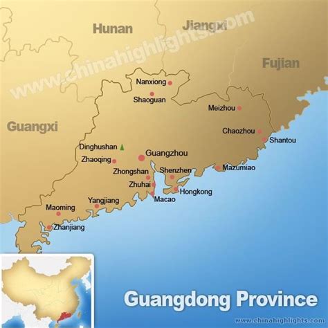 guangdong map map  gunagdongs tourist attractions  subway