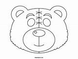 Bear Mask Teddy Printable Masks Color Maskspot Coloring Paper sketch template