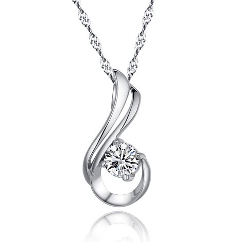 genuine   sterling silver pendant necklace paved cubic zirconia cz    silver