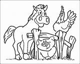 Farm Coloring Animals Pages Kids Printable Getcolorings Color Print sketch template