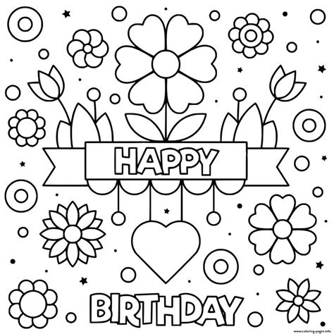 happy birthday coloring card happy birthday coloring pages birthday