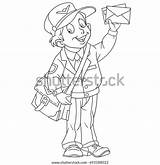 Boy Postman sketch template