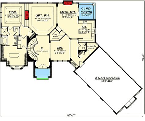 ranch home plan  walkout basement ah architectural designs house plans