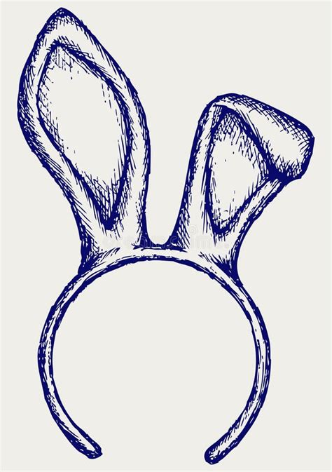 easter bunny ears stock vector illustration  outline