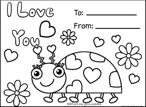 happy valentines day cards printables  gilrs  kids coloring page