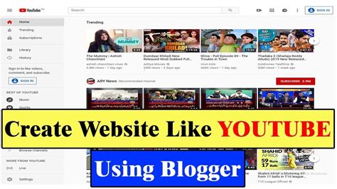 create  website  youtube  blogger playtubevideo
