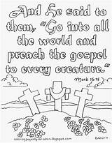 Coloring Pages Mark Gospel 16 Kids Go Preach Bible Colouring Matthew Color Printable Sheets Sunday School Kid Print Great Commission sketch template