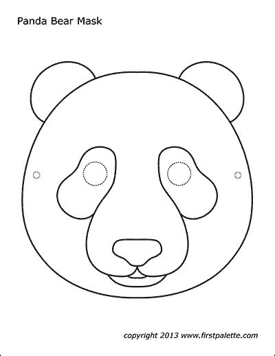 panda bear mask  shown  black  white