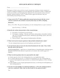 research critique assignment paper    writer