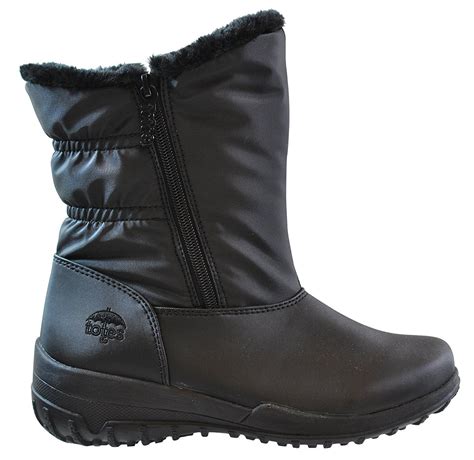 totes womens january waterproof snow boots black size  wide width  wide calf riding