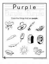 Purple Color Worksheets Preschool Worksheet Colors Preschoolers Coloring Learning Kindergarten Printable Things Activities Kids Jr Classroom Pages Toddlers Woojr Sheet sketch template