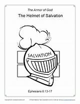 Salvation Helmet Coloring God Armor Kids Sundayschoolzone Color Activity Word sketch template