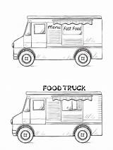 Food Truck Sketch Drawing Paintingvalley Vector Street sketch template