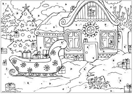 christmas village coloring pages  christmas colouring pages