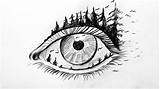 Nature Eye Drawing sketch template