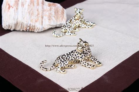 leopard shape trinket box leopard metal crafts small jewerly hold box