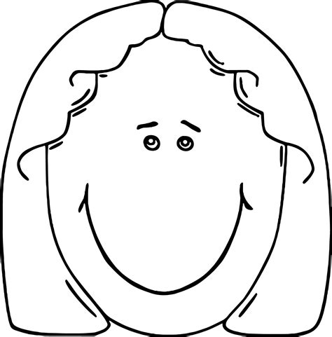 face lady face cartoon clip art coloring page wecoloringpagecom