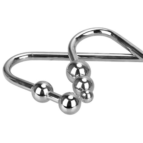 Bdsm Anal Hook Large Fetish Beads Plug Steel Metal Bondage Restraint S