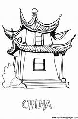 Coloring Chinese Pages Kids China Printable Colouring Pagoda Year Drawing Color Crafts Culture Cinese Scuola Getdrawings Activities Kleurplaten Books Asia sketch template