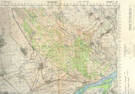military topographic map pozarevac smederevo branicevo yugoslavia