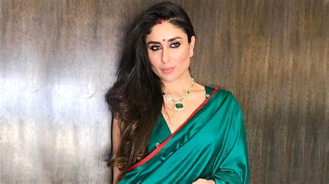 Kareena Kapoor Khan Raw Mango Sari Emerald Necklace