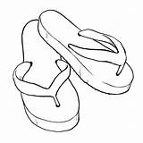 Coloring Slippers Pages Getcolorings Color Flip Flops sketch template