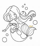 Chibi Coloring Pages Ariel Mermaid Cute Deviantart Lineart Disney Copic Template Anime Markers Visit Printable Choose Board sketch template