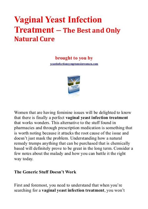 Vaginal Yeast Infection Treatment The Best And Only Natural Cure