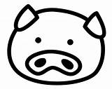 Pig Outline Clip Head Clipart sketch template