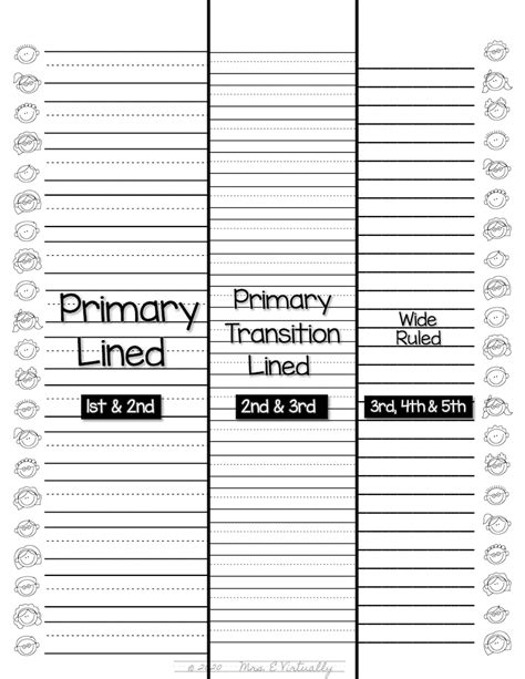 primary lined writing paper printable winter themed   virtually