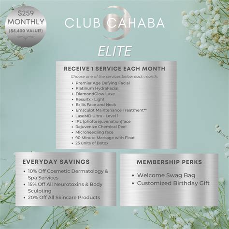 monthly memberships cahaba dermatology spa