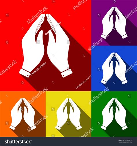 hand icon illustration prayer symbol vector stock vector