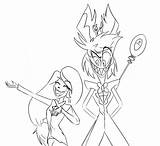 Alastor Hazbin Coloring Charlie Raskrasil Xcolorings sketch template