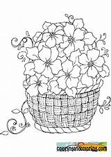 Coloring Basket Flowers Flower Pages Para Dibujos Library Clipart Da Baskets Pirograbado Embroidery Popular Imagenes sketch template